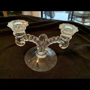 Depression glass double candlestick candle labra